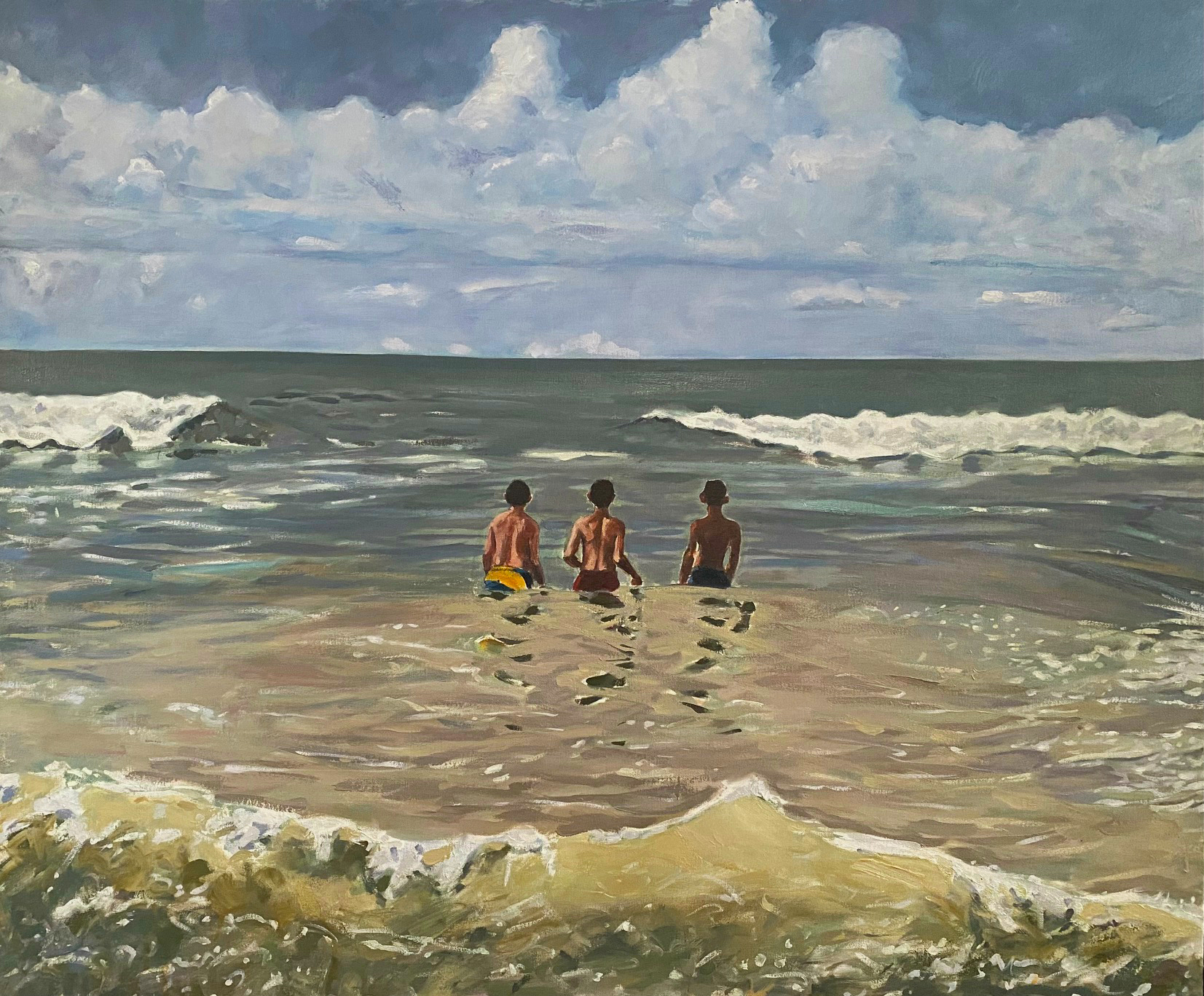 Three Boys in the Surf